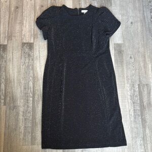Calvin Klein Black Ruched Sheath Midi Dress